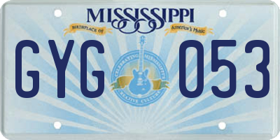 MS license plate GYG053
