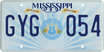 MS license plate GYG054