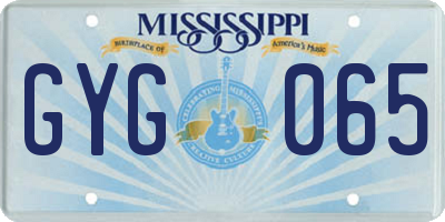 MS license plate GYG065