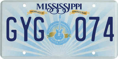 MS license plate GYG074