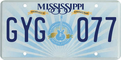 MS license plate GYG077