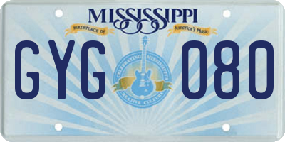 MS license plate GYG080