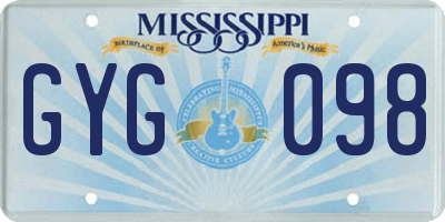 MS license plate GYG098