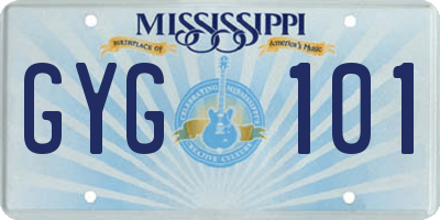 MS license plate GYG101