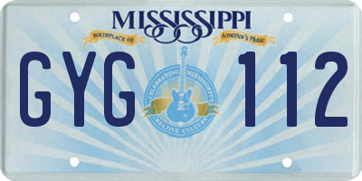 MS license plate GYG112