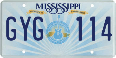 MS license plate GYG114