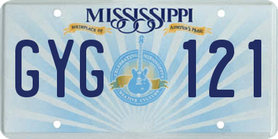MS license plate GYG121