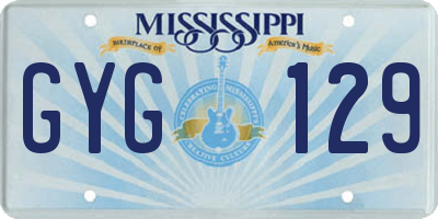 MS license plate GYG129