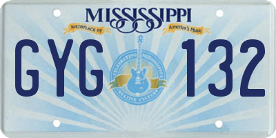 MS license plate GYG132