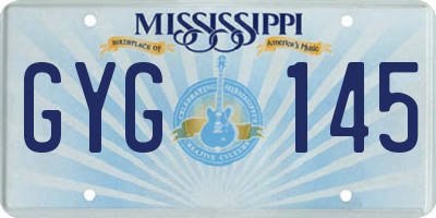 MS license plate GYG145