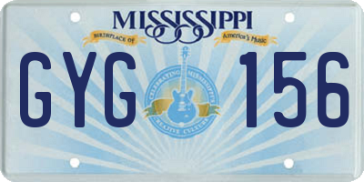 MS license plate GYG156