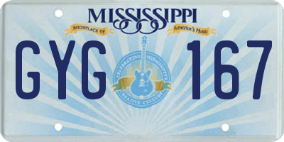 MS license plate GYG167