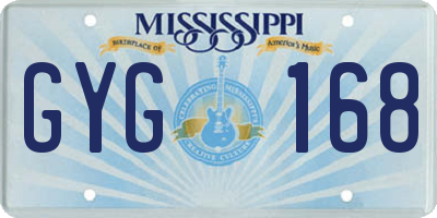 MS license plate GYG168