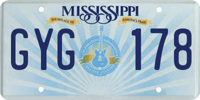 MS license plate GYG178