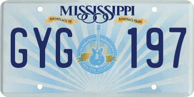 MS license plate GYG197