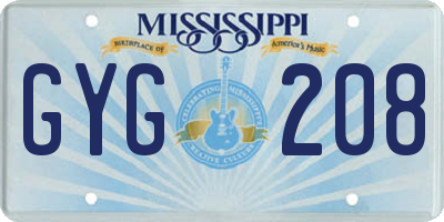MS license plate GYG208
