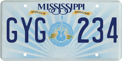 MS license plate GYG234