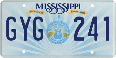 MS license plate GYG241