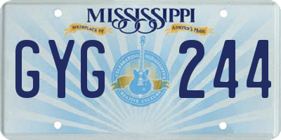 MS license plate GYG244