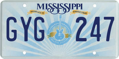 MS license plate GYG247