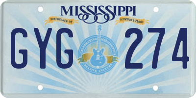 MS license plate GYG274