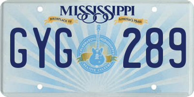 MS license plate GYG289