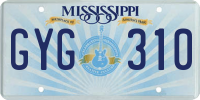 MS license plate GYG310
