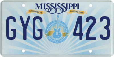 MS license plate GYG423