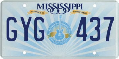 MS license plate GYG437