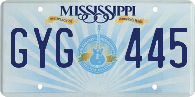 MS license plate GYG445