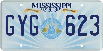 MS license plate GYG623