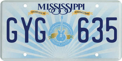 MS license plate GYG635