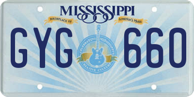 MS license plate GYG660