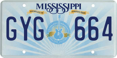 MS license plate GYG664