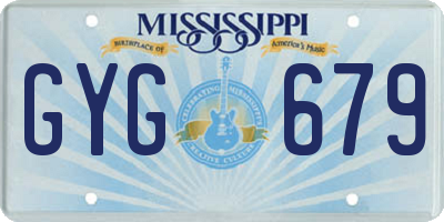 MS license plate GYG679
