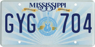MS license plate GYG704