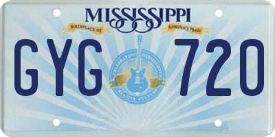MS license plate GYG720