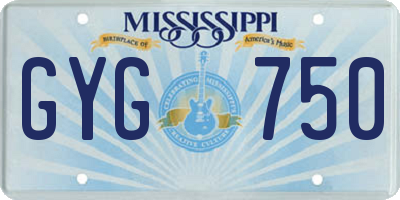 MS license plate GYG750
