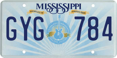 MS license plate GYG784