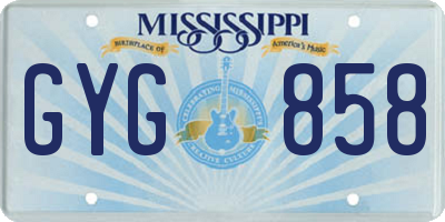 MS license plate GYG858