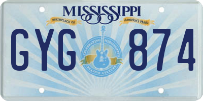 MS license plate GYG874