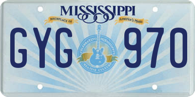 MS license plate GYG970