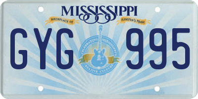 MS license plate GYG995