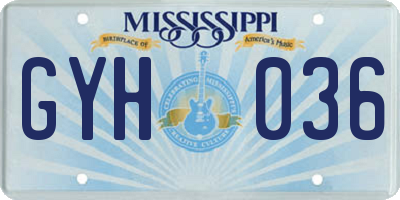 MS license plate GYH036