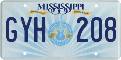 MS license plate GYH208