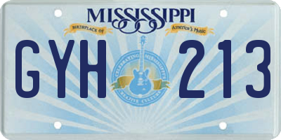 MS license plate GYH213