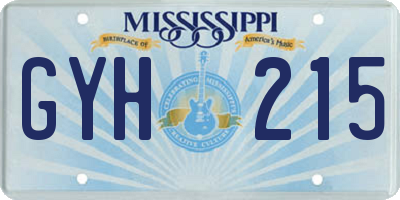 MS license plate GYH215