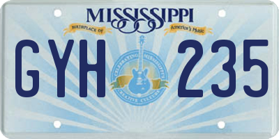 MS license plate GYH235