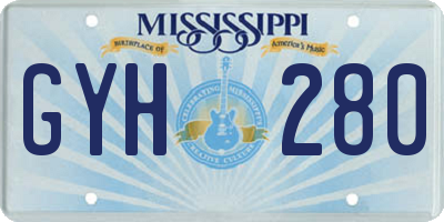 MS license plate GYH280