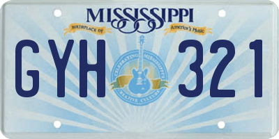 MS license plate GYH321